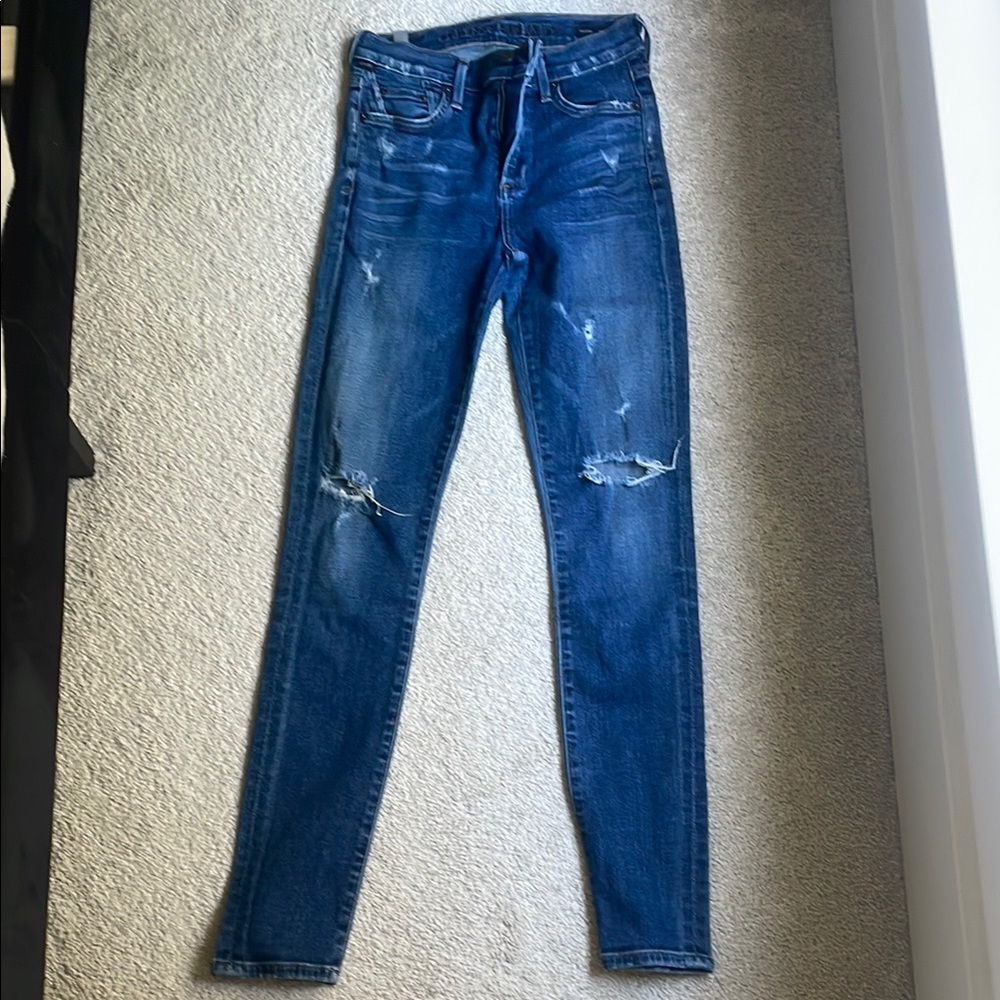 CofH - high-rise skinny – rocket – dark blue, distressed jeans
